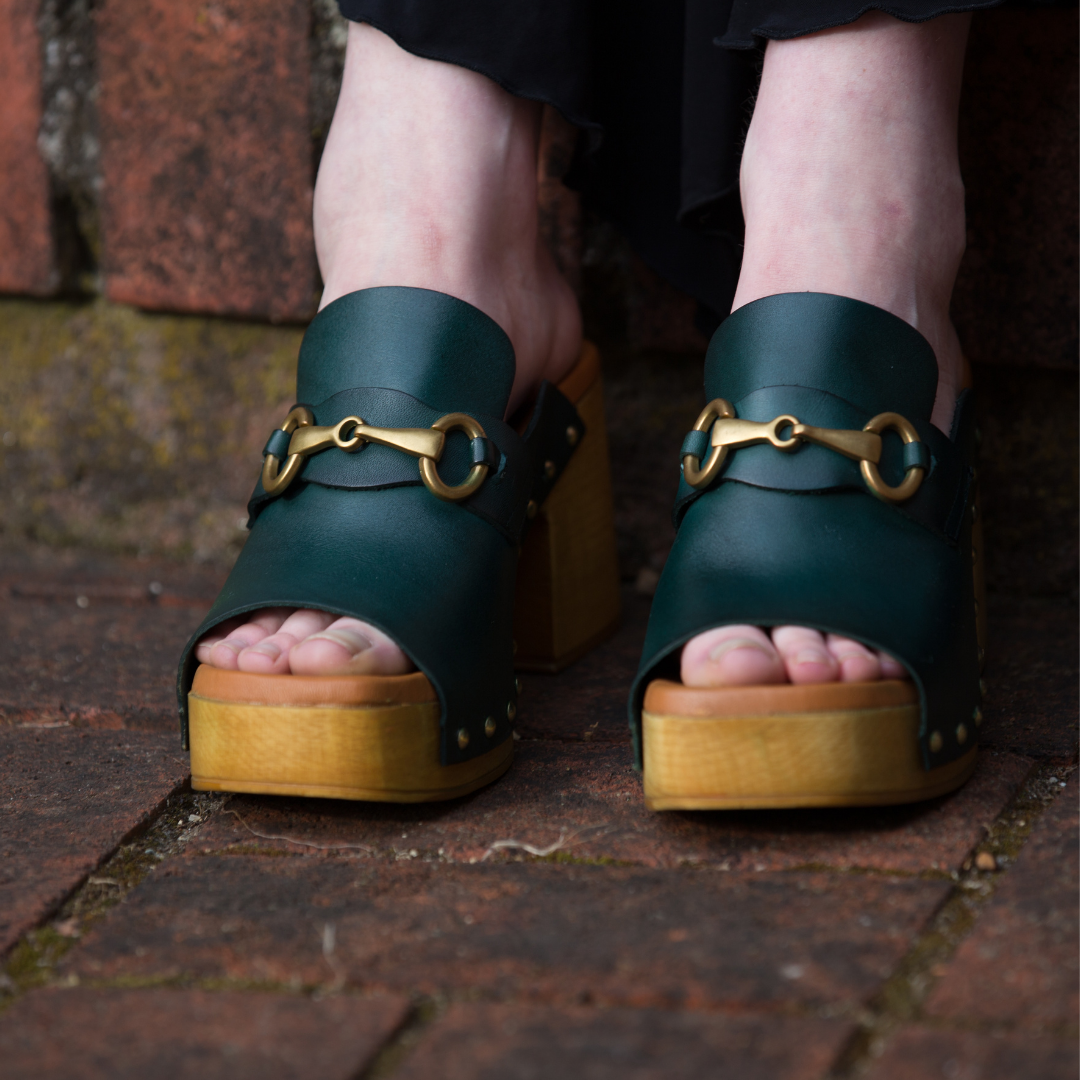 Claudia Heel Clogs | Emerald