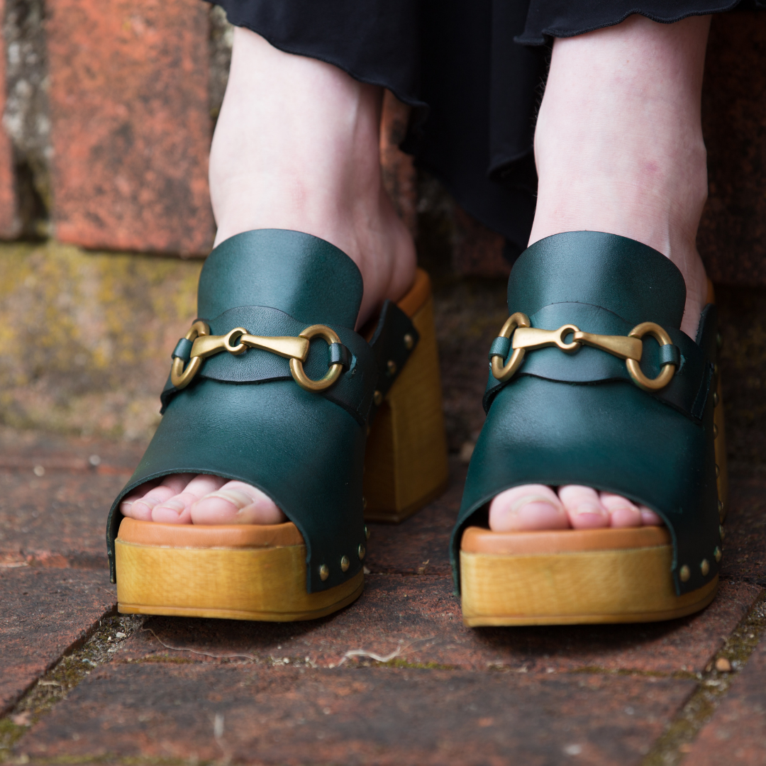 Claudia Heel Clogs | Emerald