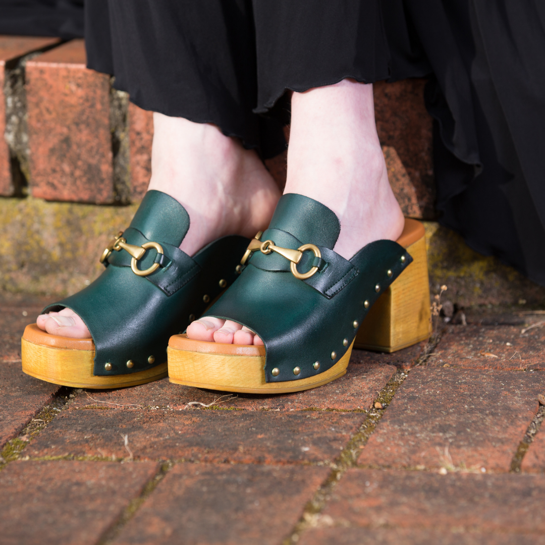 Claudia Heel Clogs | Emerald