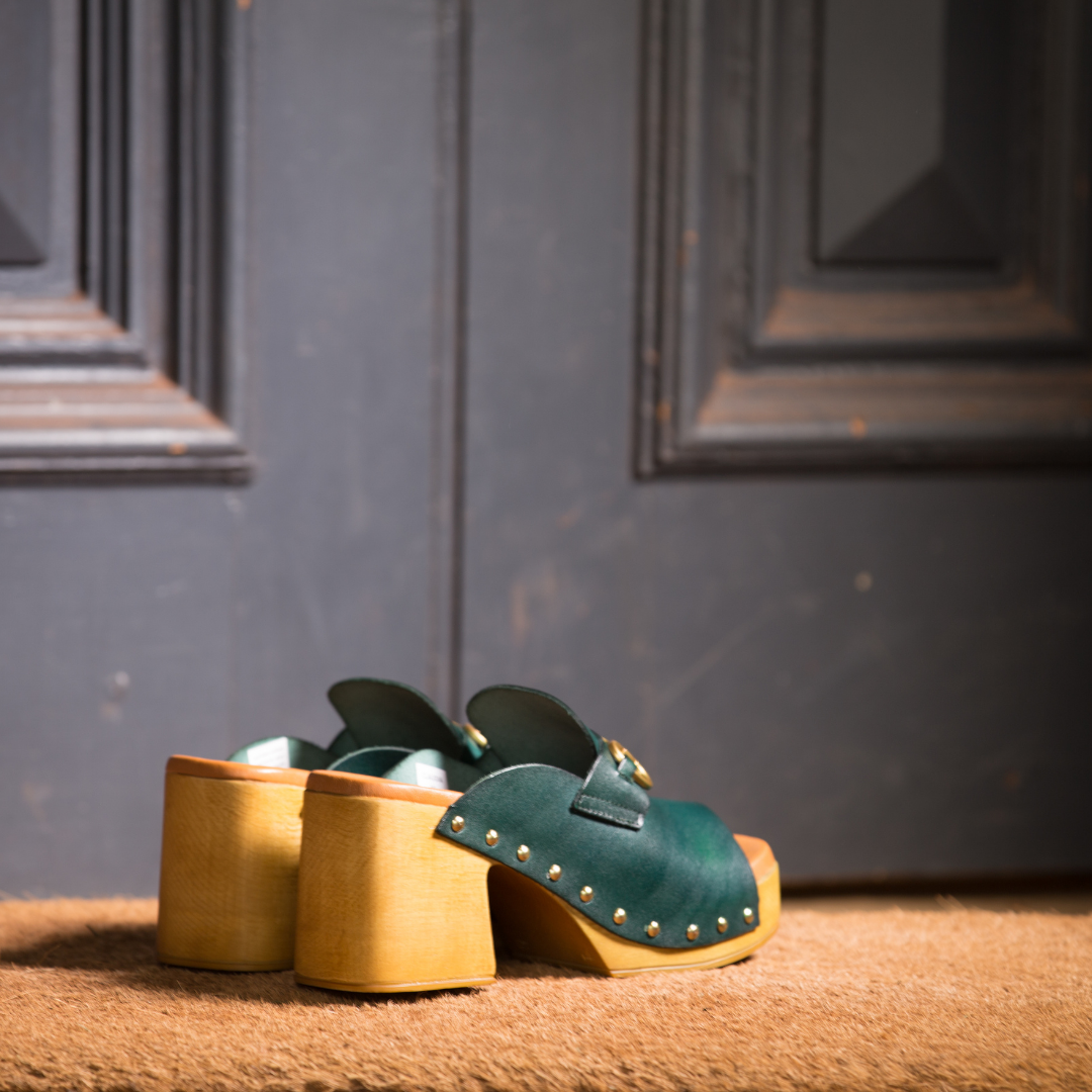 Claudia Heel Clogs | Emerald