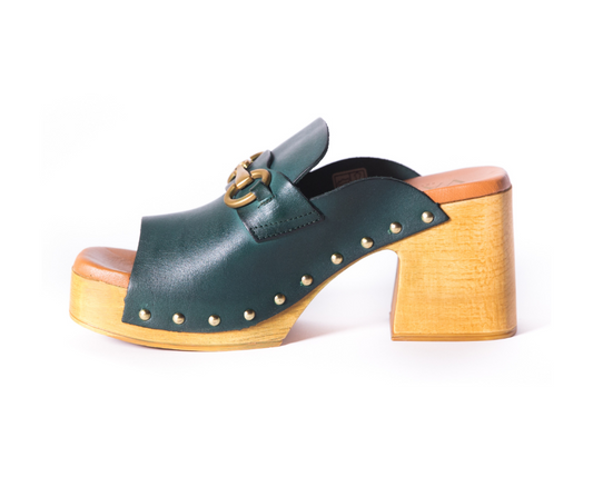 Claudia Heel Clogs | Emerald