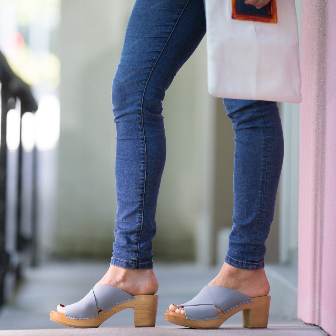 Rikke Heel Clogs | Sky Blue